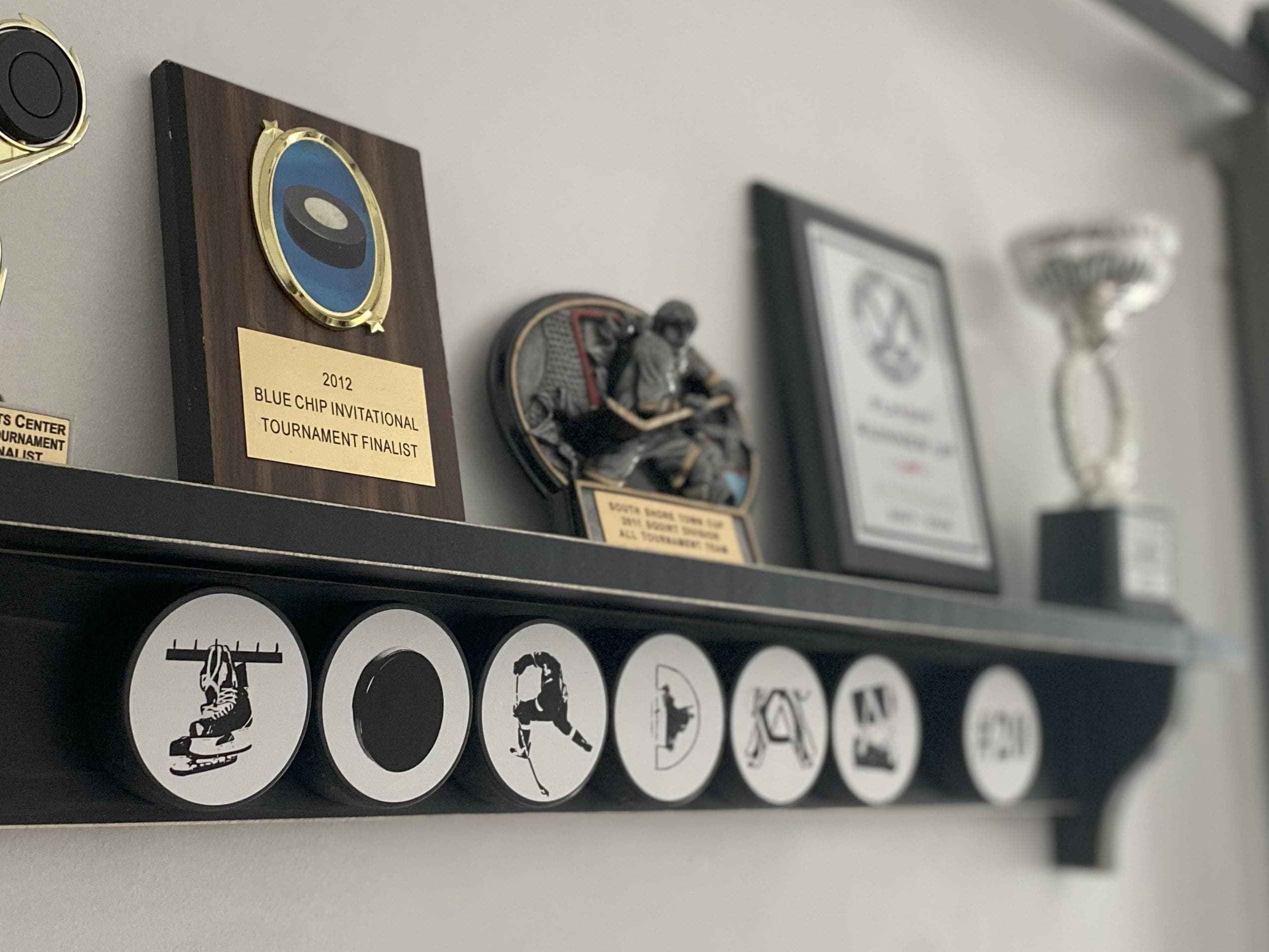 Personalized Hockey Name Shelf, Custom Name, Jersey & Trophy Organizer