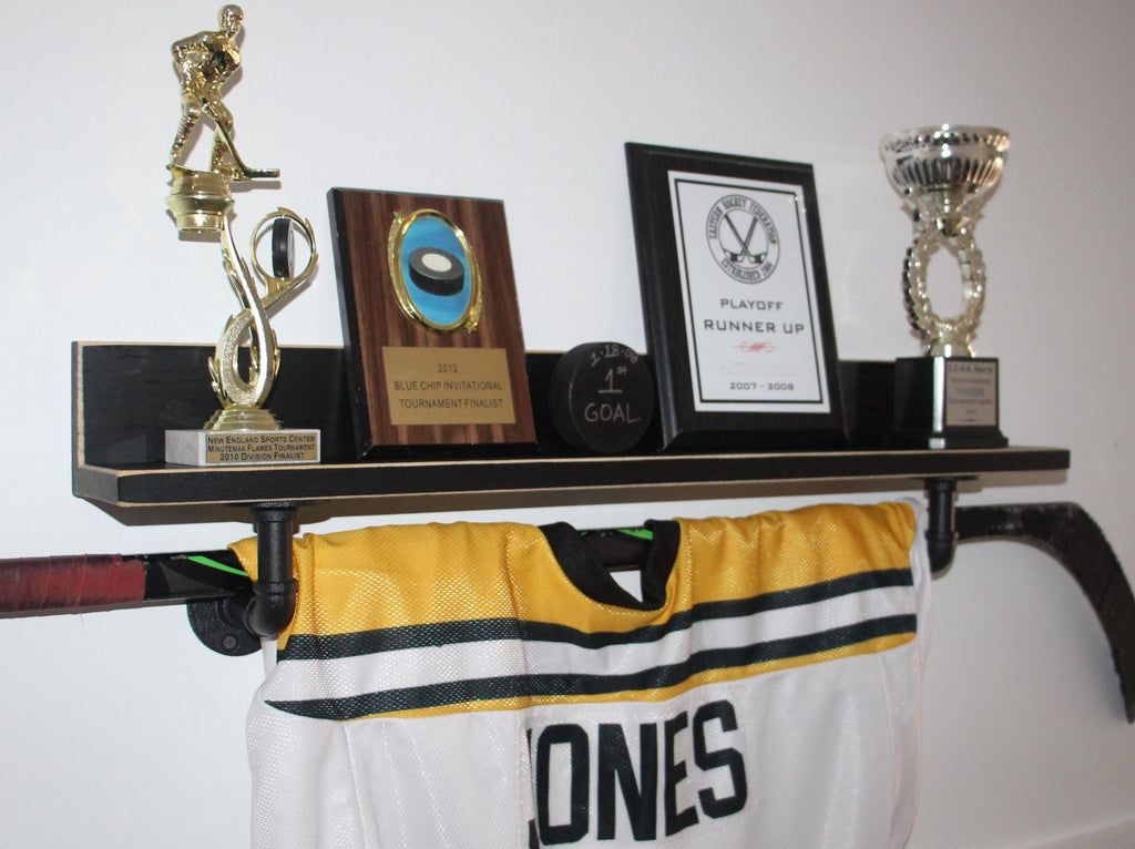 Hockey Shelf, Jersey & Trophy Display, Hockey Player Wall Decor