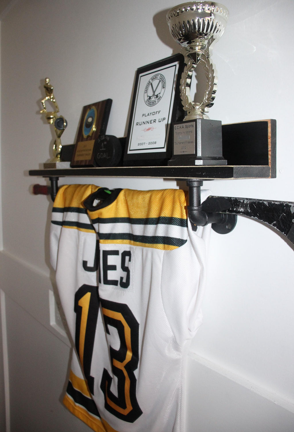 Hockey Shelf, Jersey & Trophy Display, Hockey Player Wall Decor