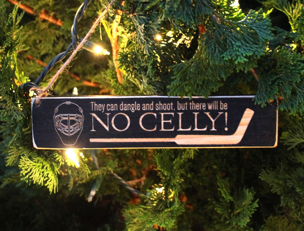 Hockey Goalie Ornament: Laser Cut Wood Sign, Gift for Goalies
