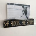 Hockey Girl Photo Display: Wood Sign