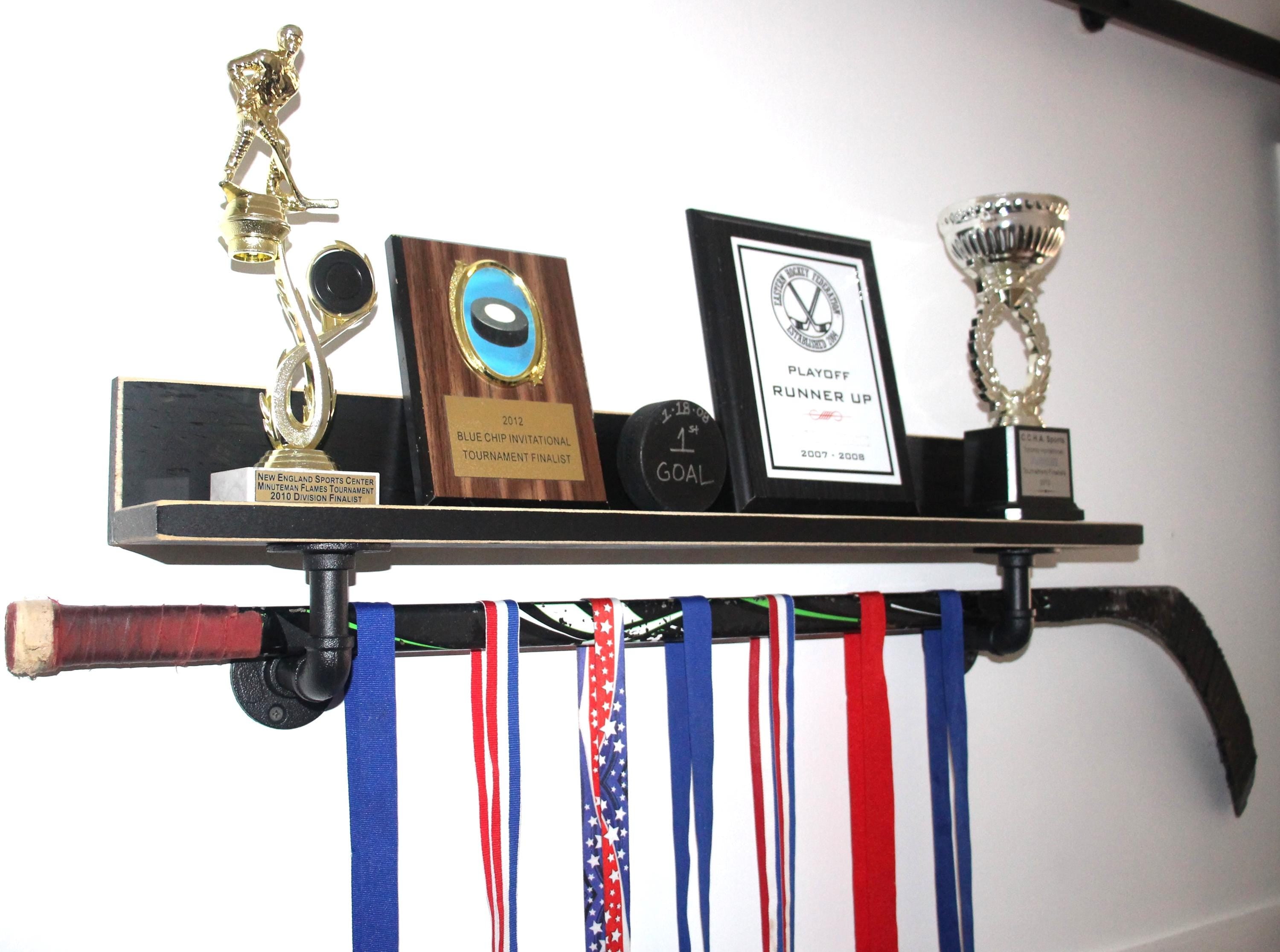 Industrial Pipe Hockey Trophy Shelf, Medal Display