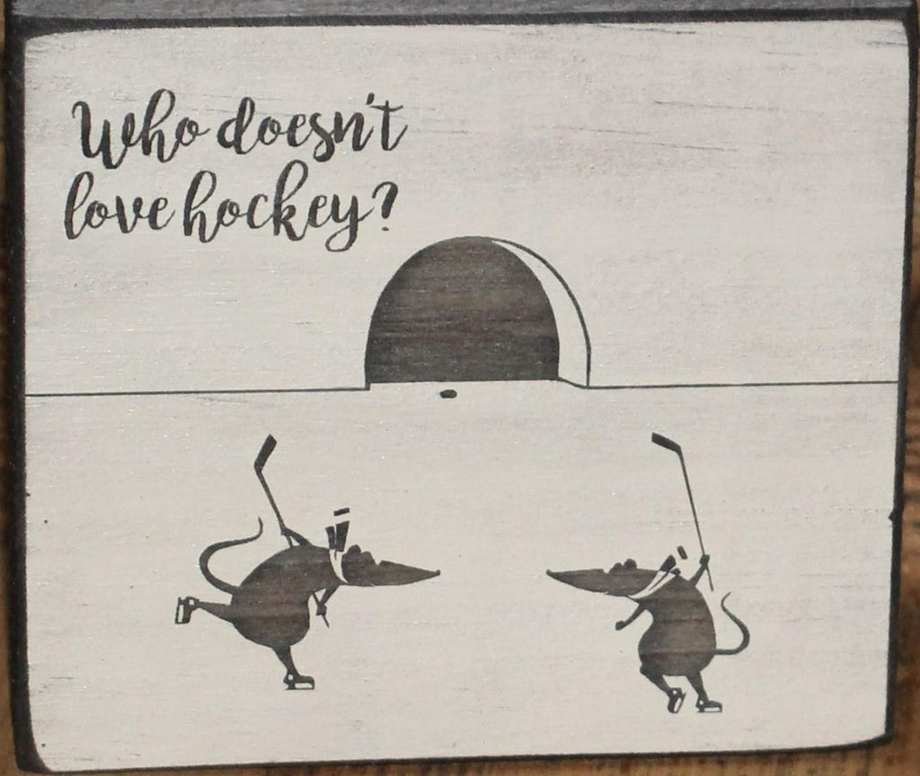 Hockey Ornament: Wood Decor, Christmas Hockey Gift
