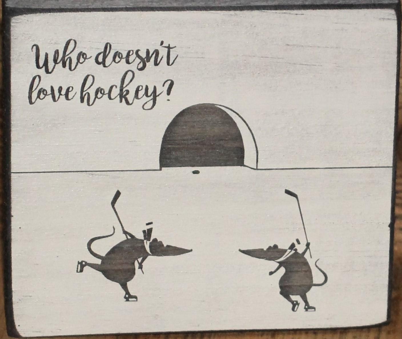 Hockey Ornament: Wood Decor, Christmas Hockey Gift