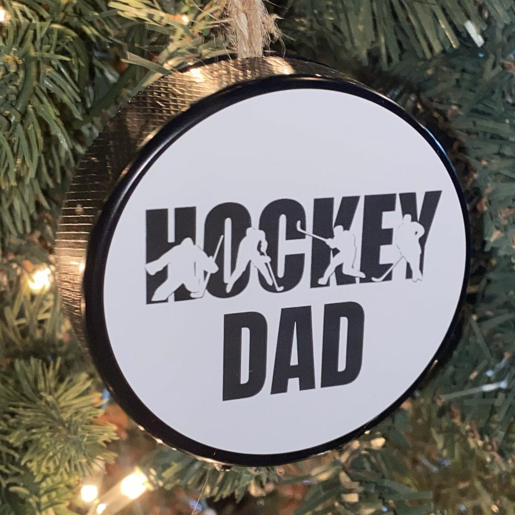 Hockey Coach Puck Ornament: Christmas Tree Decoration