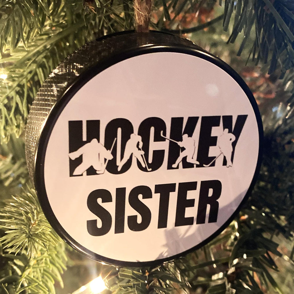 Hockey Mom Puck Ornament: Christmas Tree Decoration