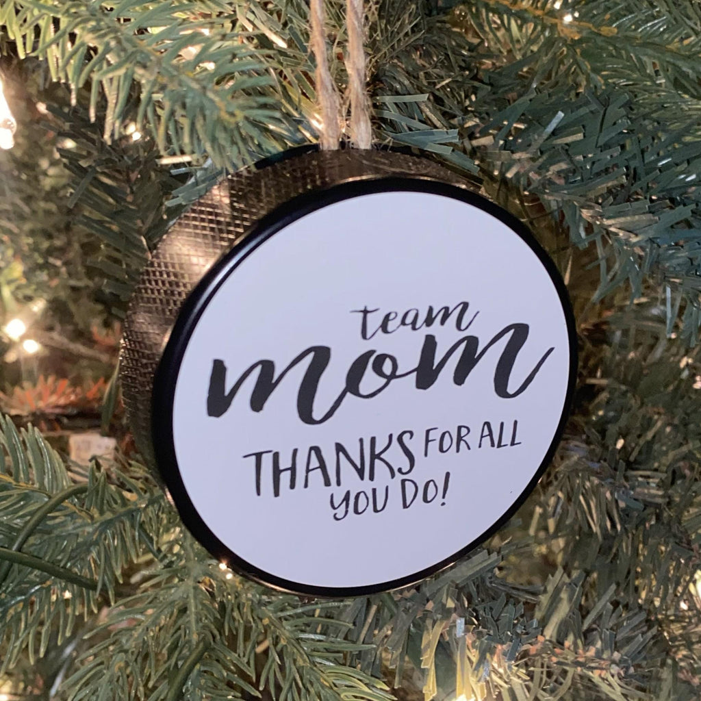 Hockey Dad Puck Ornament: Christmas Tree Decoration