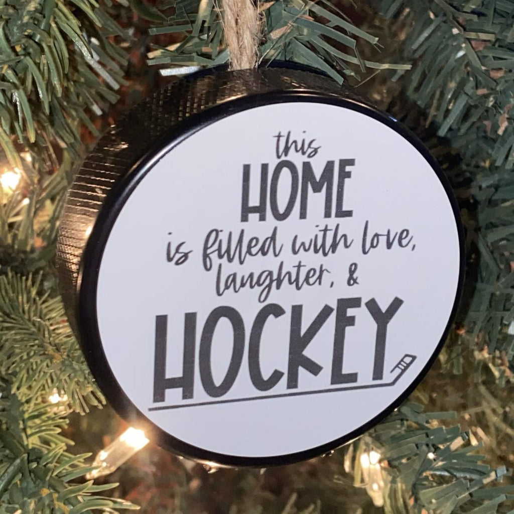 Hockey Dad Puck Ornament: Christmas Tree Decoration