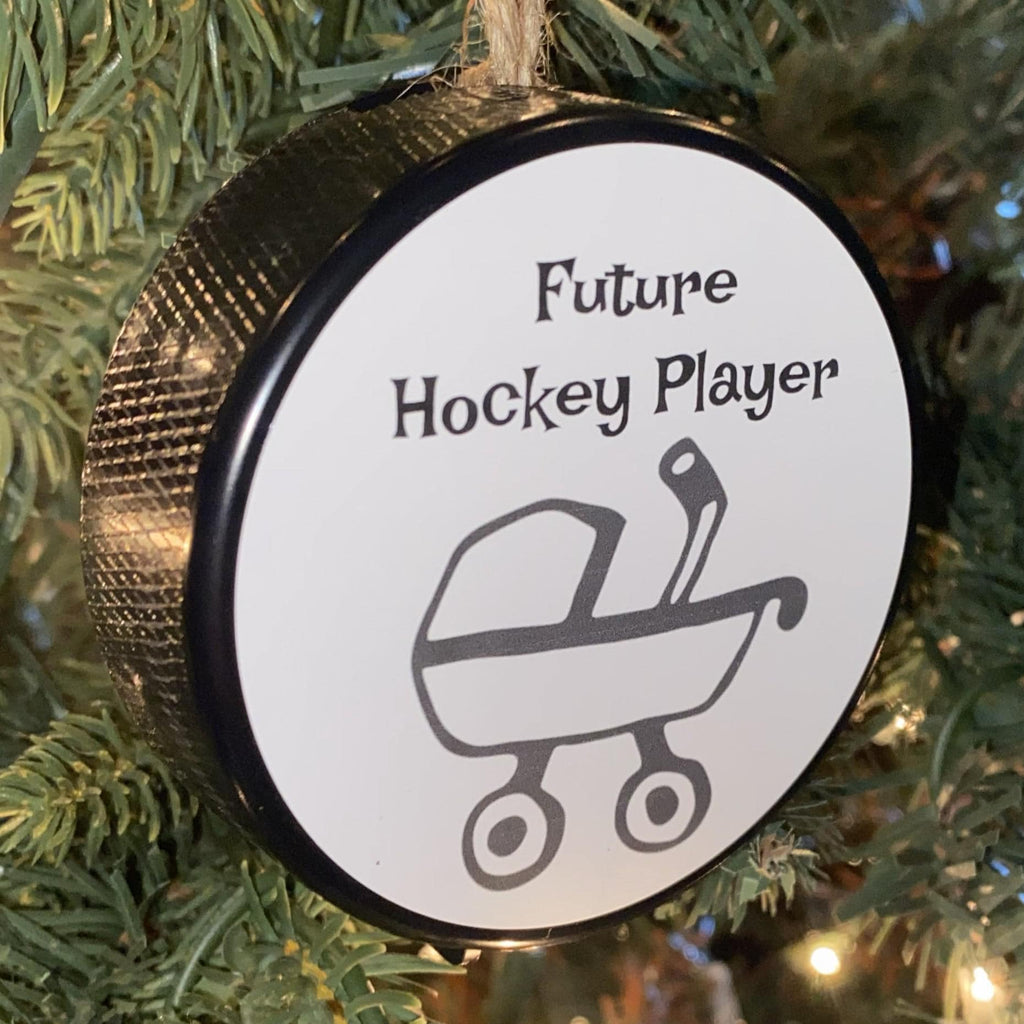Hockey Dad Puck Ornament: Christmas Tree Decoration