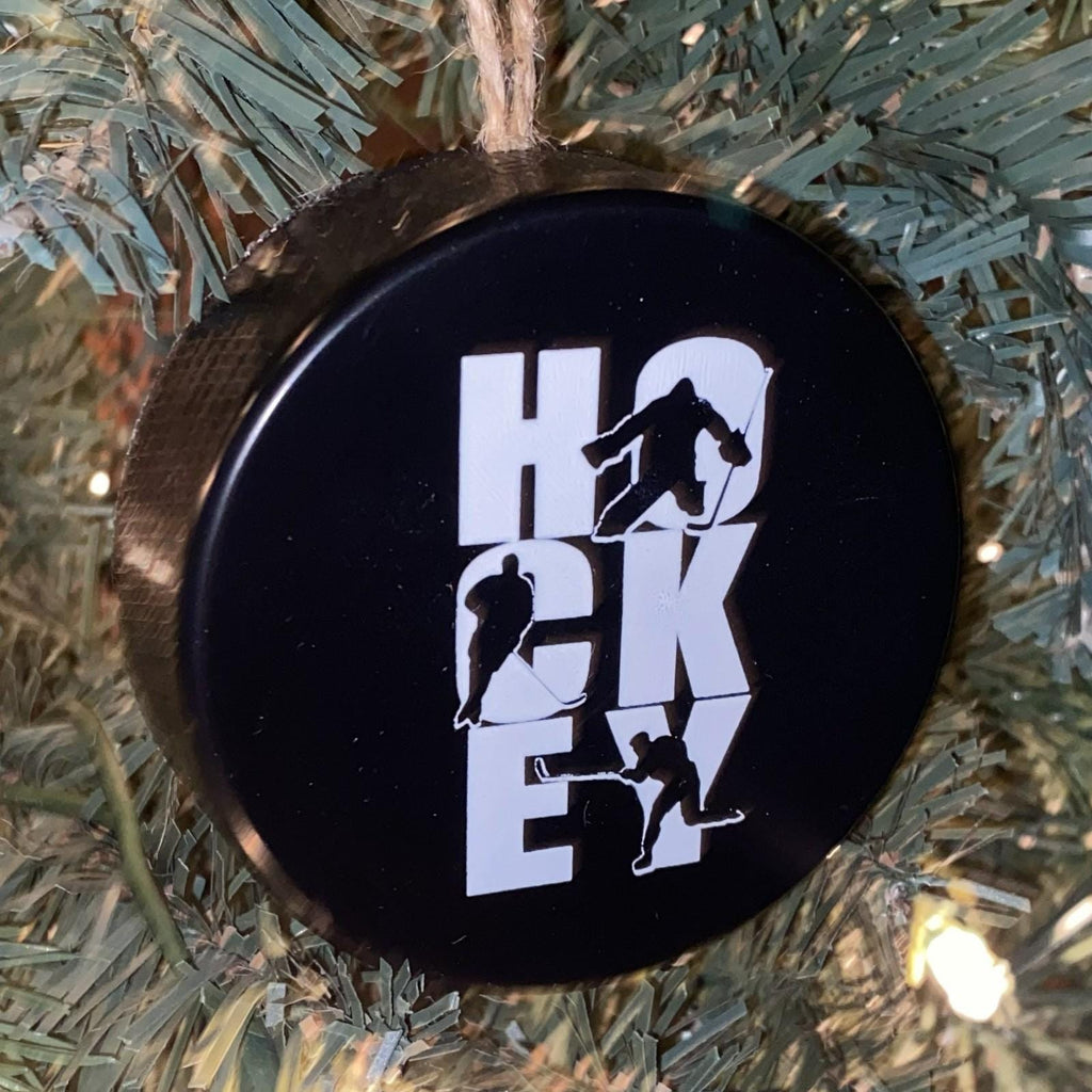 Hockey Mom Puck Ornament: Christmas Tree Decoration