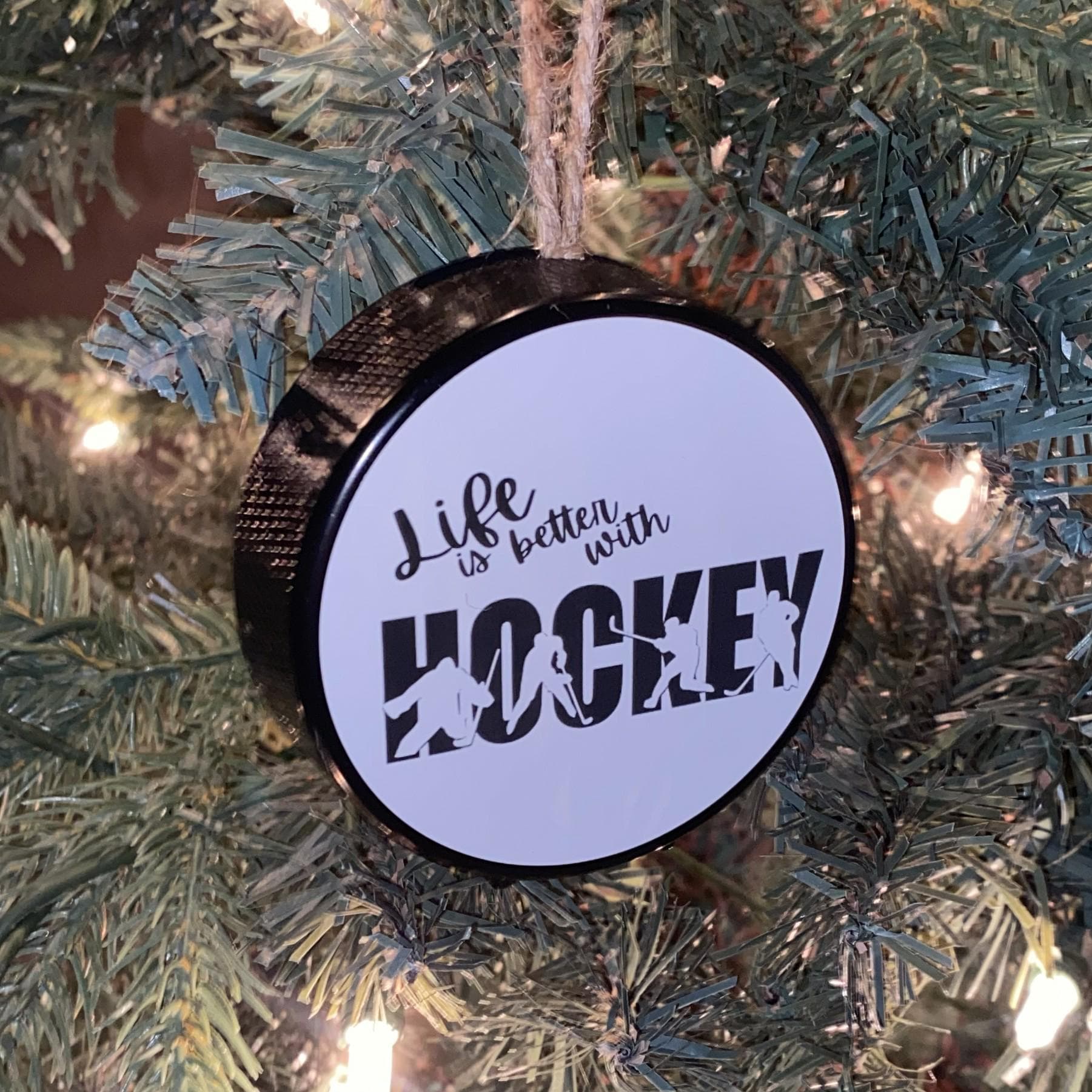 Hockey Puck Ornament: Christmas Tree Decoration