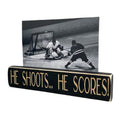Hockey Photo Display for Boy: Distressed Wood Sign