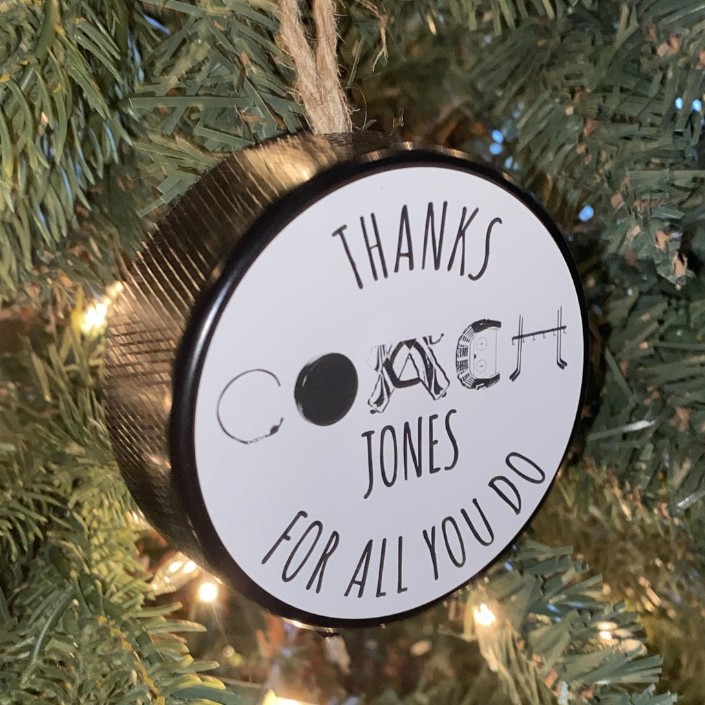 Custom Hockey Goalie Puck Ornament: Christmas Tree Decoration