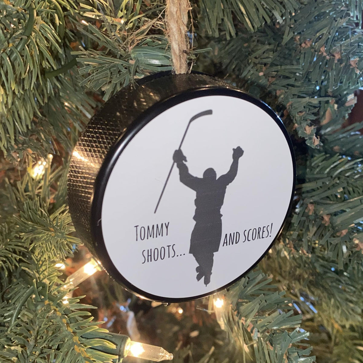 Custom Hockey Puck Ornament: Christmas Tree Decoration