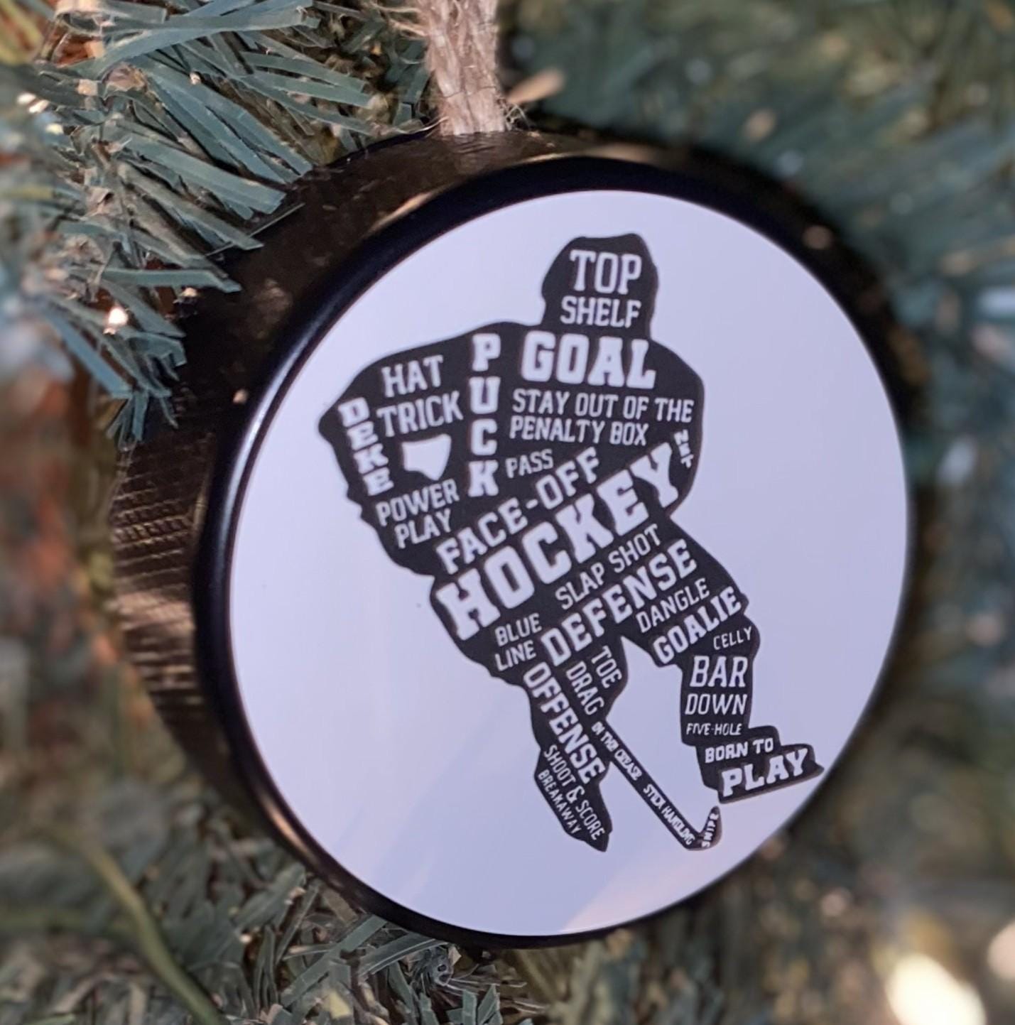 Hockey Mom Puck Ornament: Christmas Tree Decoration