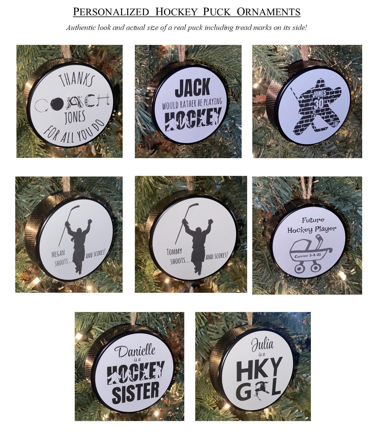 Hockey Coach Puck Ornament: Christmas Tree Decoration