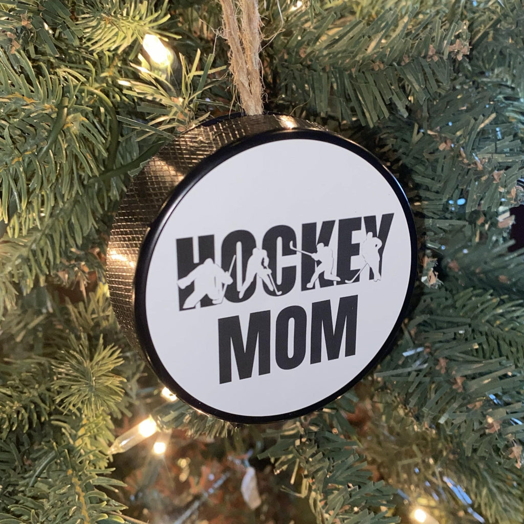 Hockey Mom Puck Ornament: Christmas Tree Decoration