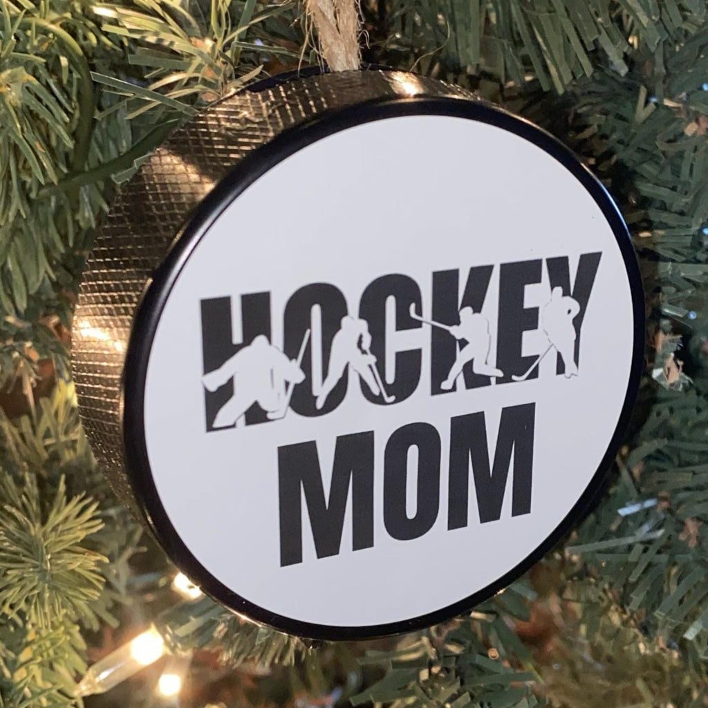 Hockey Dad Puck Ornament: Christmas Tree Decoration