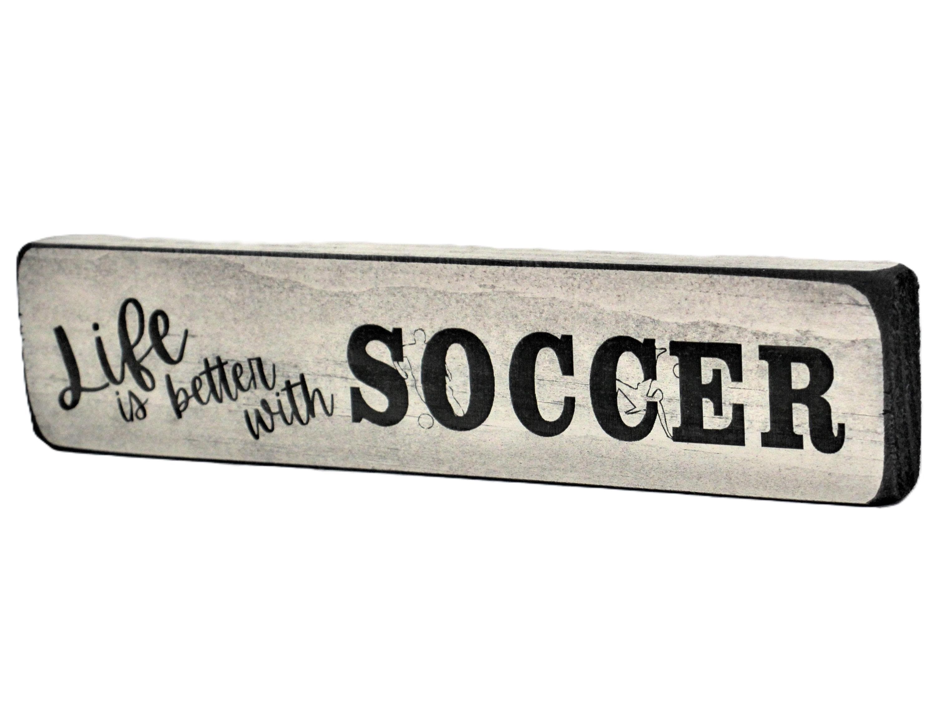 Distressed Wood Soccer Sign: Coach, Team, Player Gift