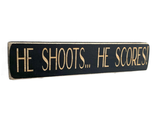 Hockey Photo Display for Boy: Distressed Wood Sign