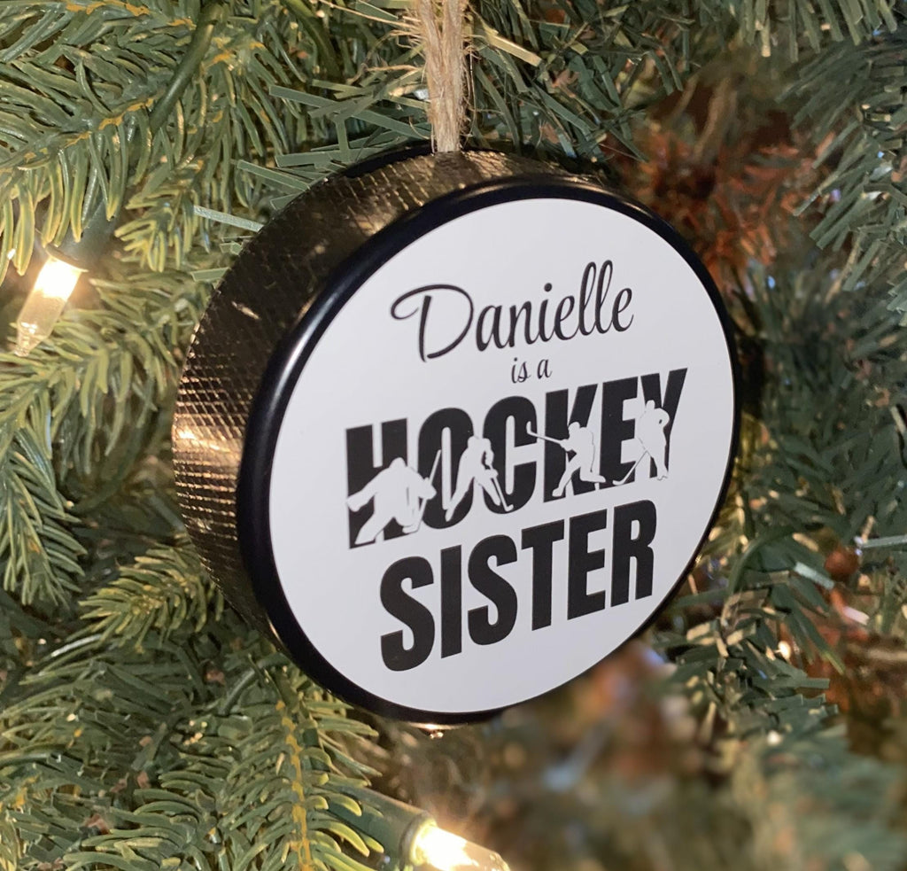 Custom Hockey Sister Ornament: Christmas Tree Decoration