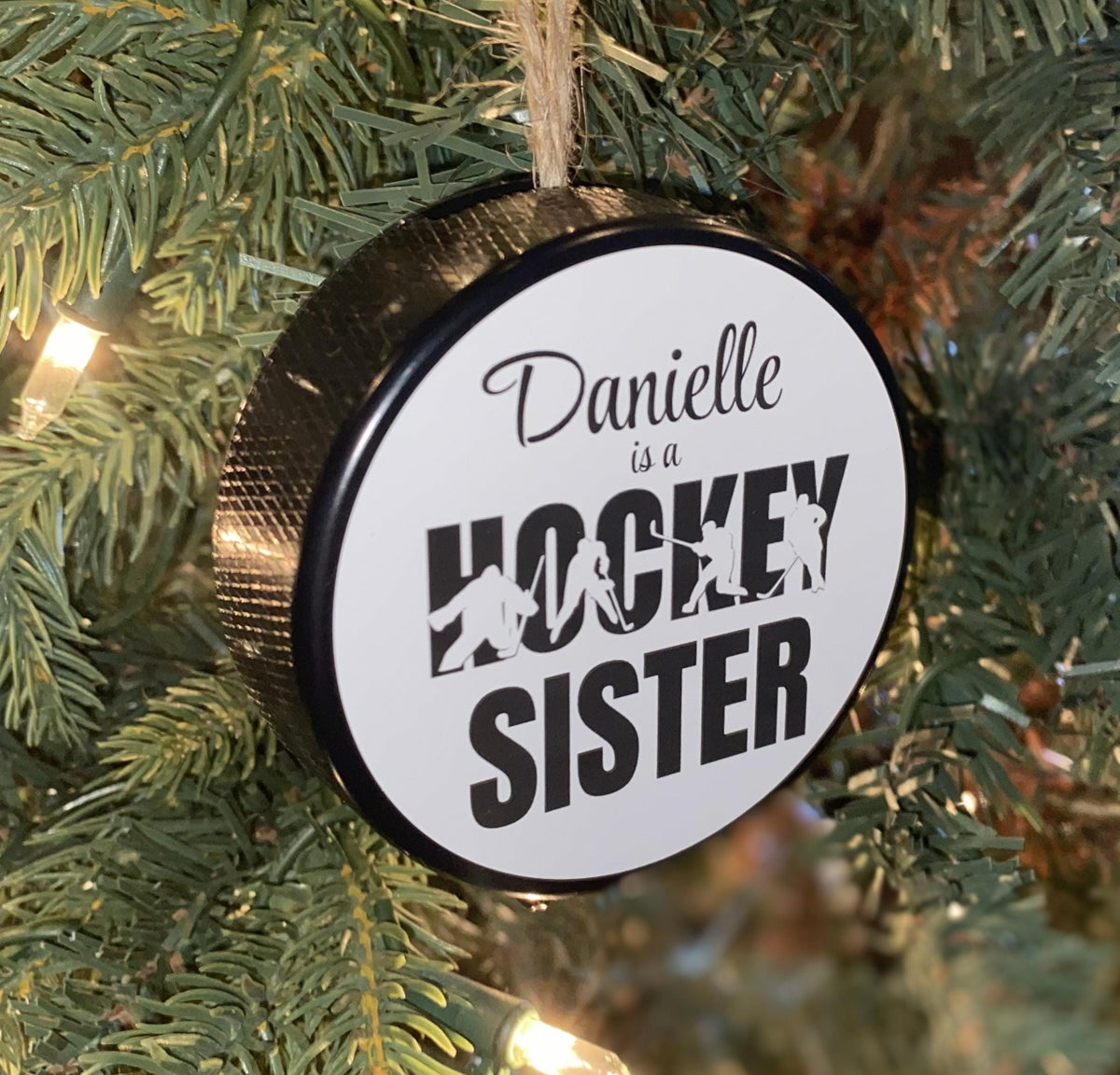 Custom Hockey Sister Ornament: Christmas Tree Decoration