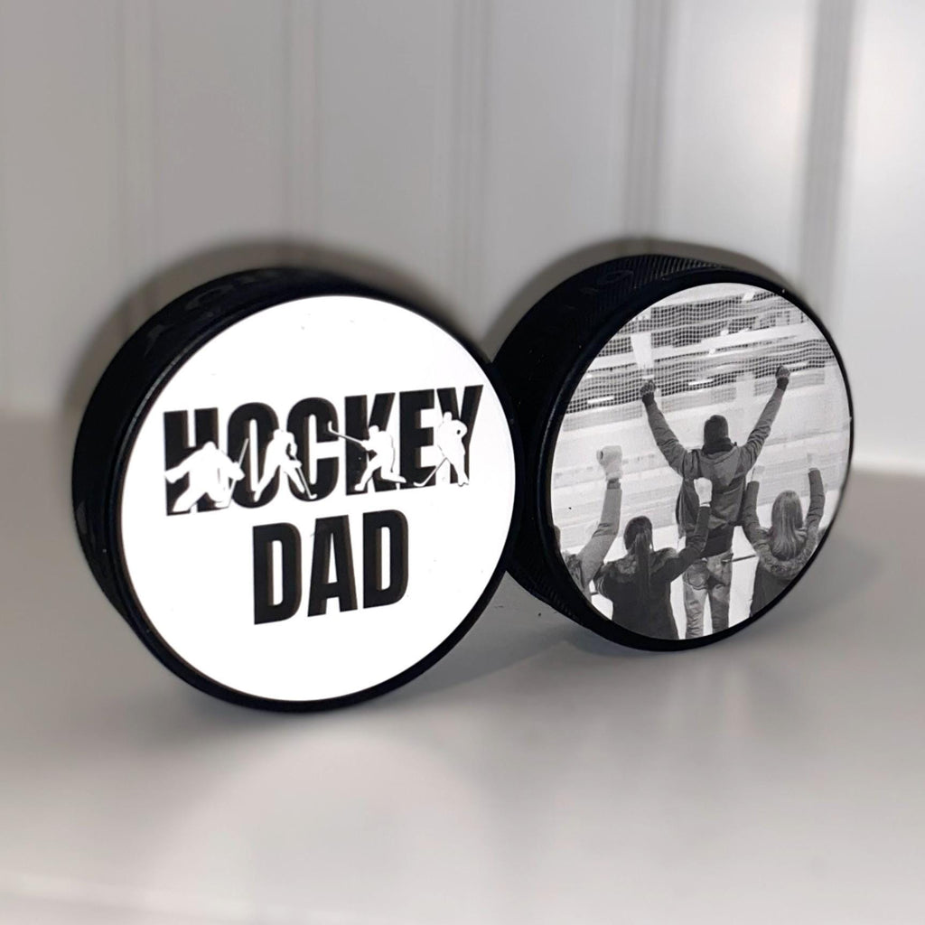 Hockey Mom Gift: Puck Photo Display - Hockey Room Decor
