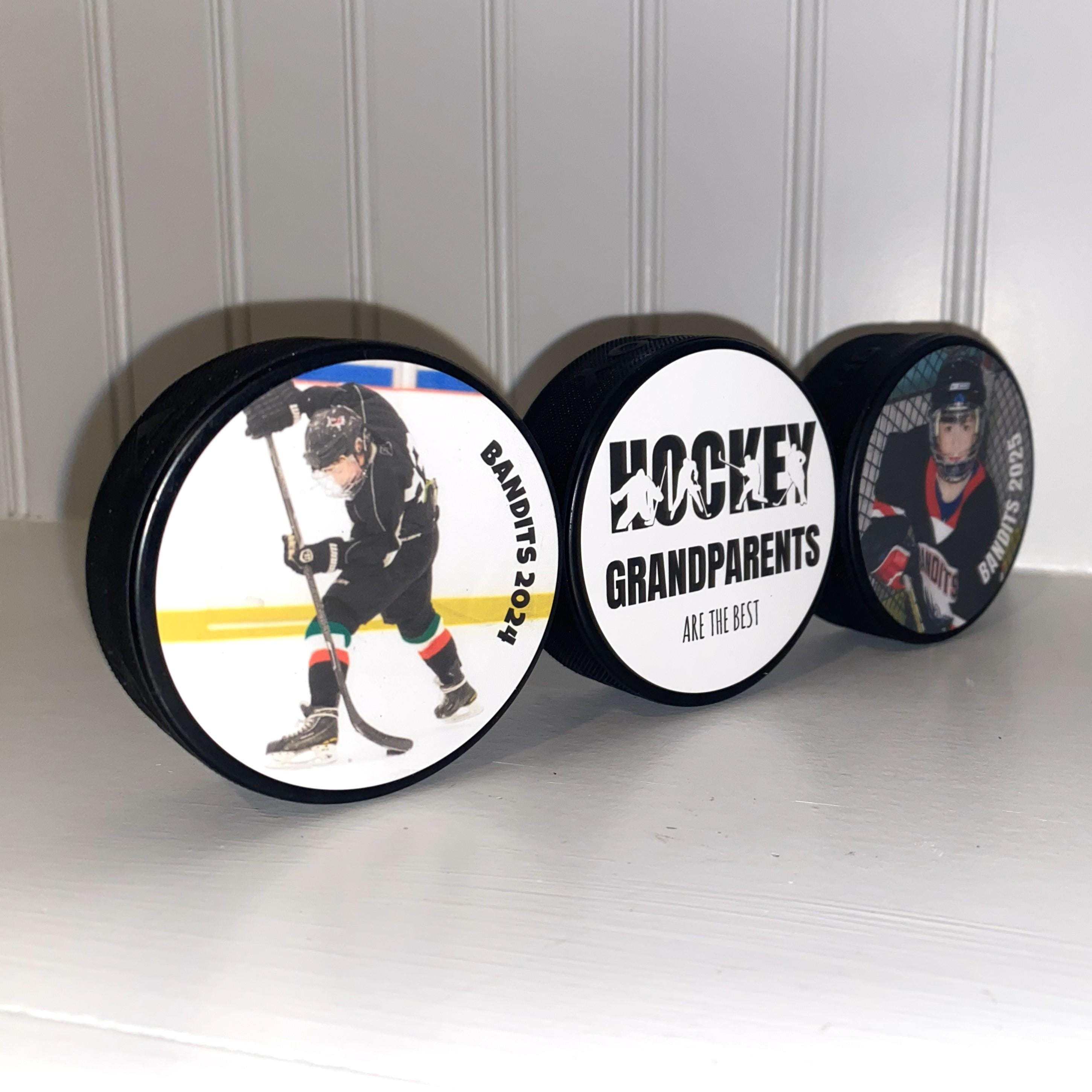 Hockey Grandparents Photo Frame - Puck Picture Display