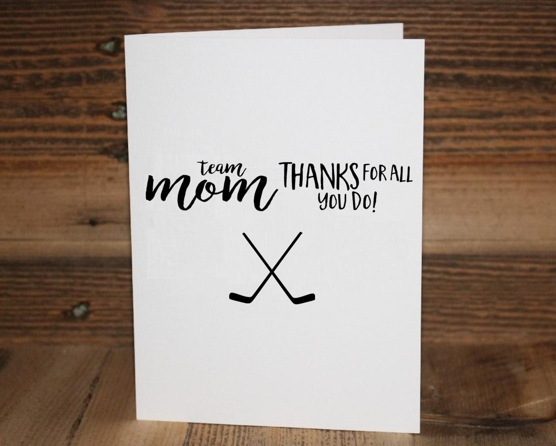 Hockey Thank You Card: Coach, Team Mom, Manager