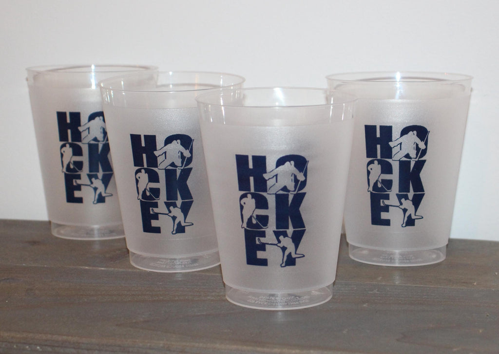 Hockey Party Cups: Frosted Plastic, Team Party Favor