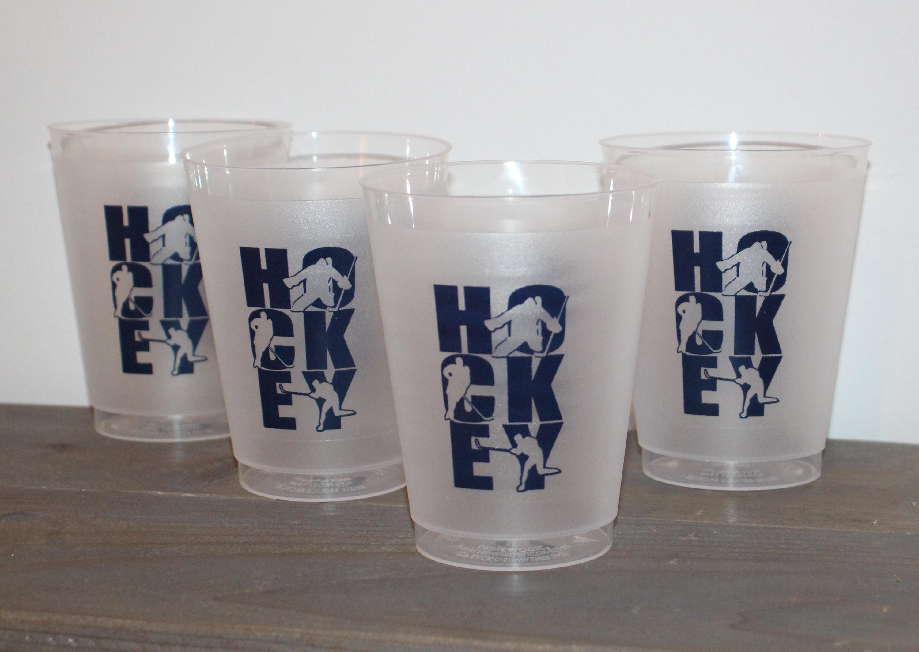 Hockey Party Cups: Frosted Plastic, Team Party Favor