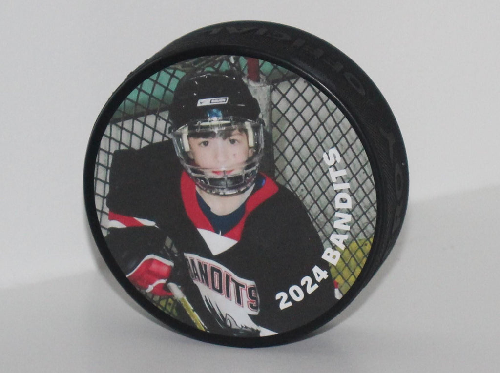 Hockey Mom Gift: Puck Photo Display - Hockey Room Decor