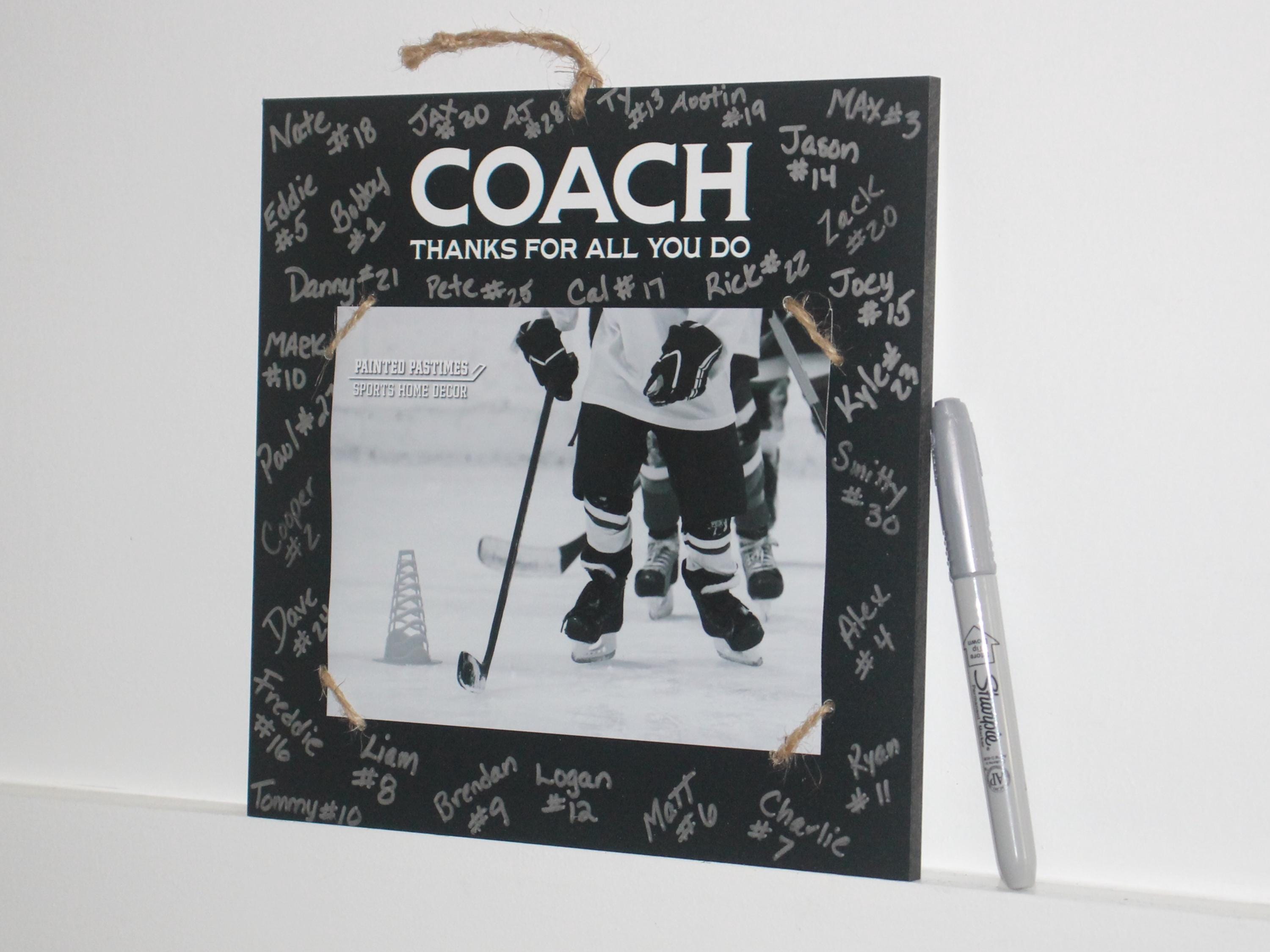 Personalized Coach Photo Frame: Team Signing Gift, Baseball, Lacrosse, Softball, Volleyball, Track