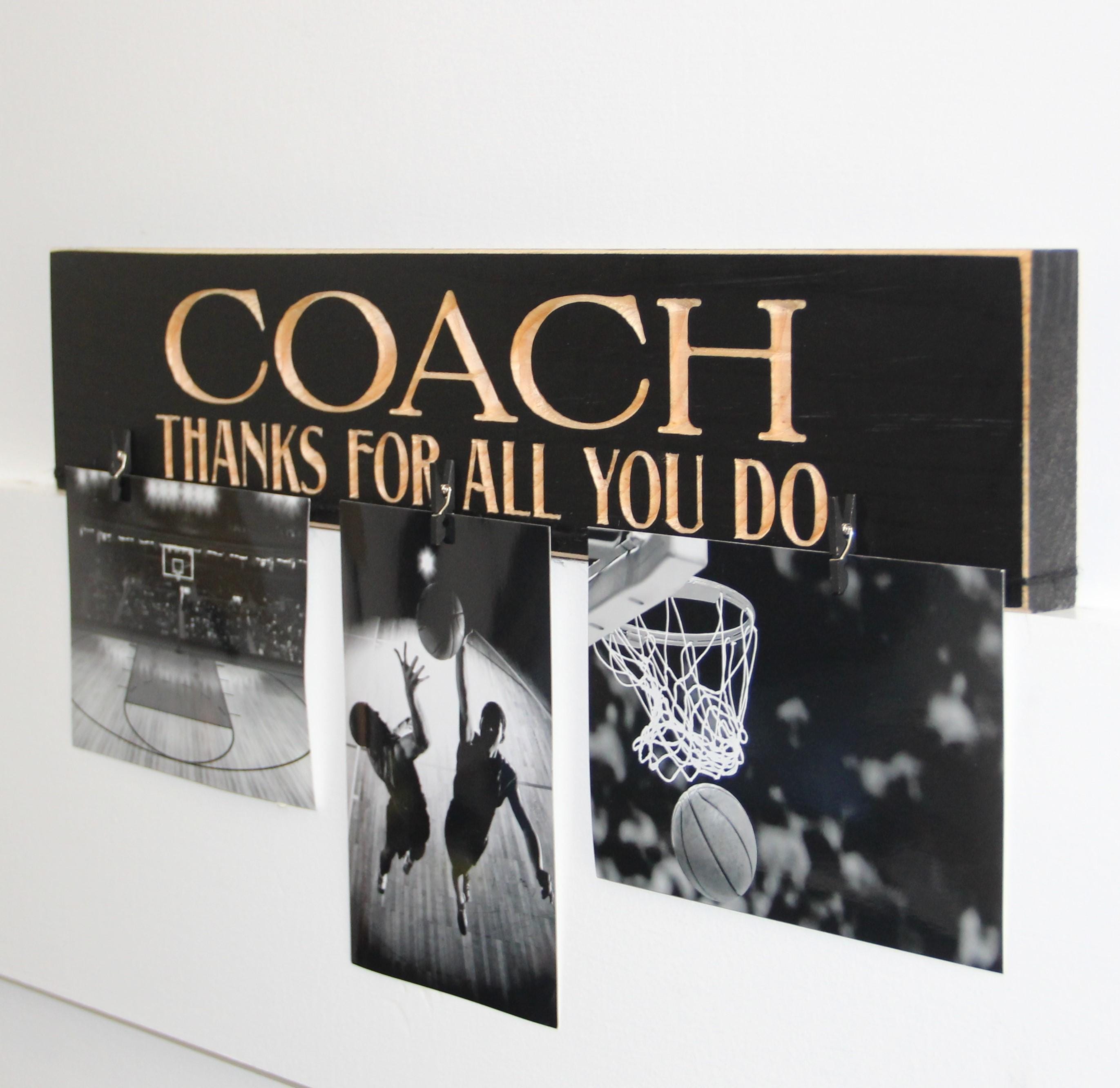 Personalized Coach Gift: Photo Wood Sign