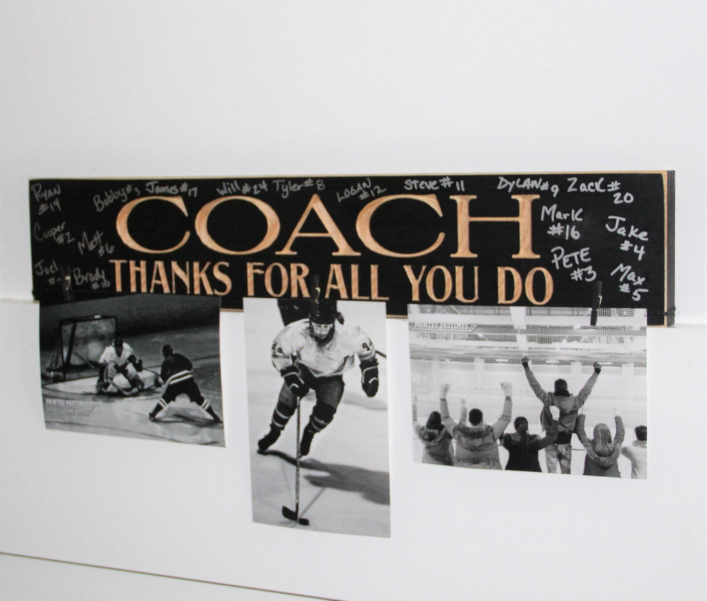 Personalized Coach Gift: Photo Wood Sign