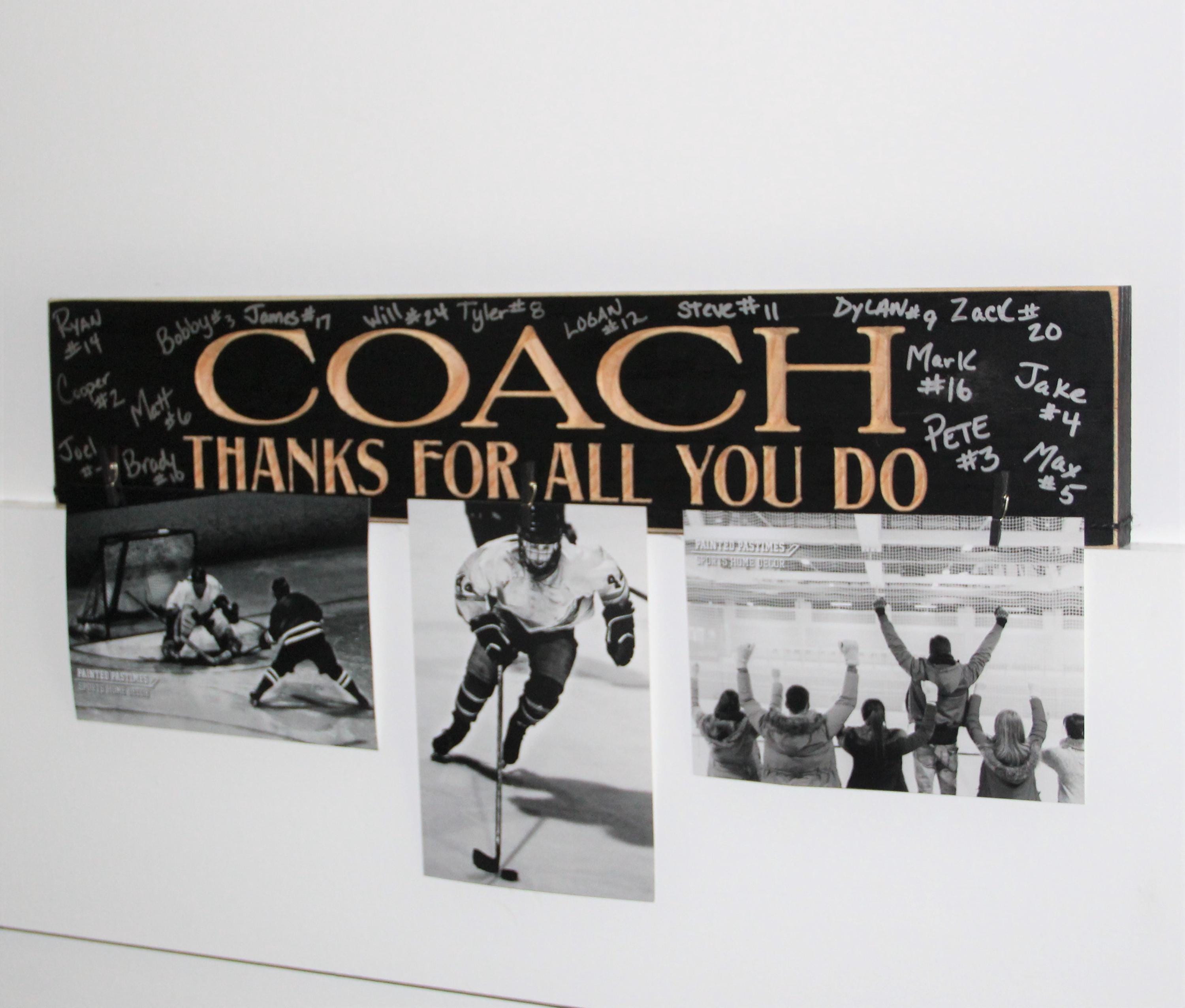 Personalized Coach Gift: Photo Wood Sign