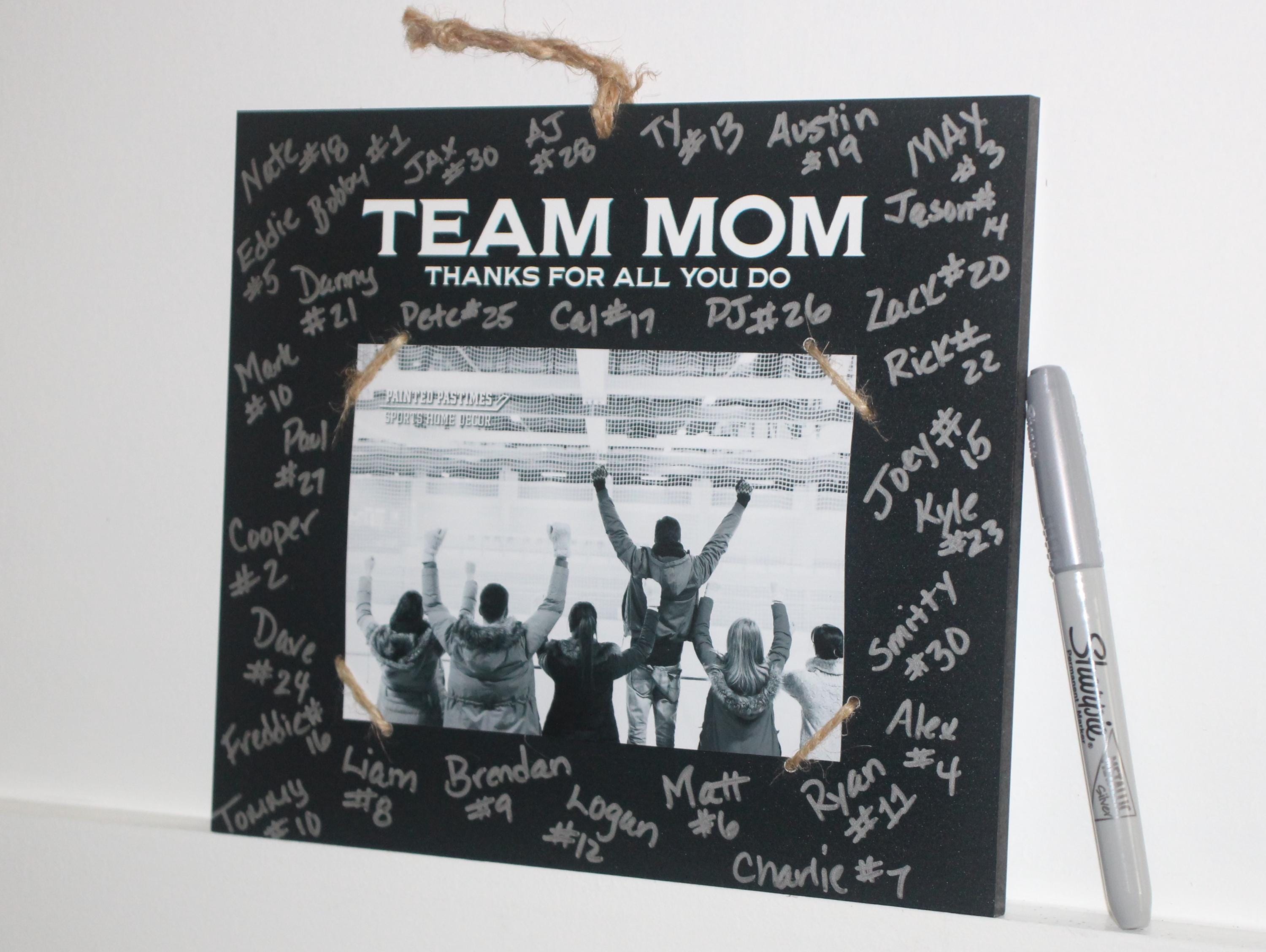Personalized Team Mom Photo Frame: End of Season Sports Gift, Lacrosse, Baseball, Softball, Track