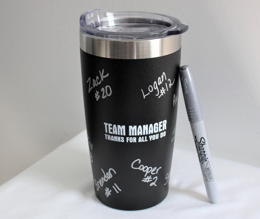Personalized Team Manager Tumbler: Team Signing Gift
