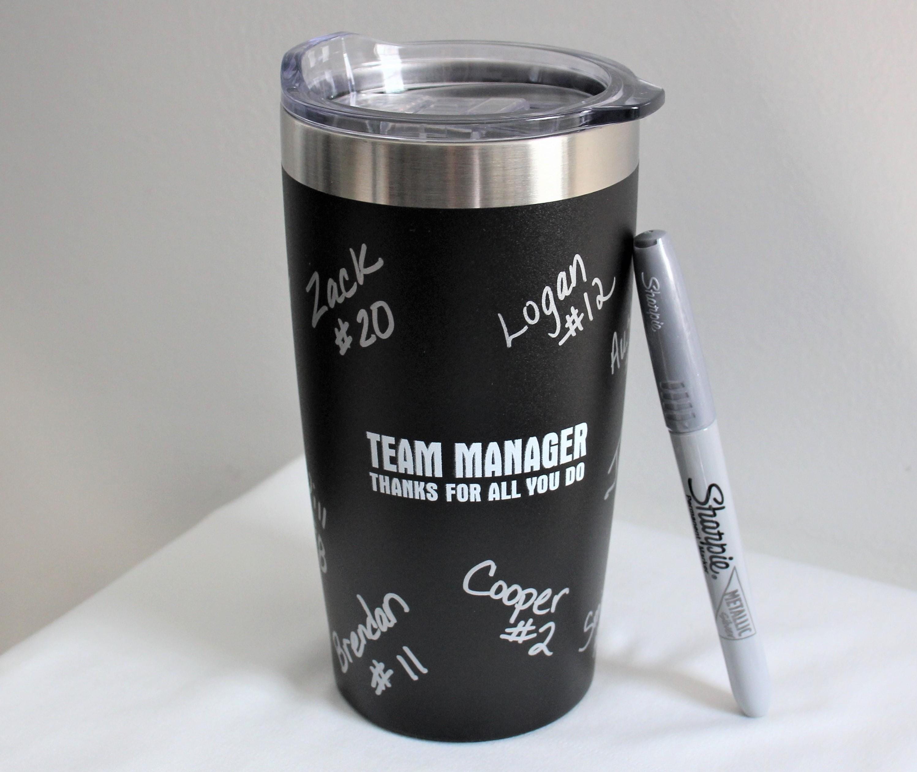 Personalized Team Manager Tumbler: Team Signing Gift