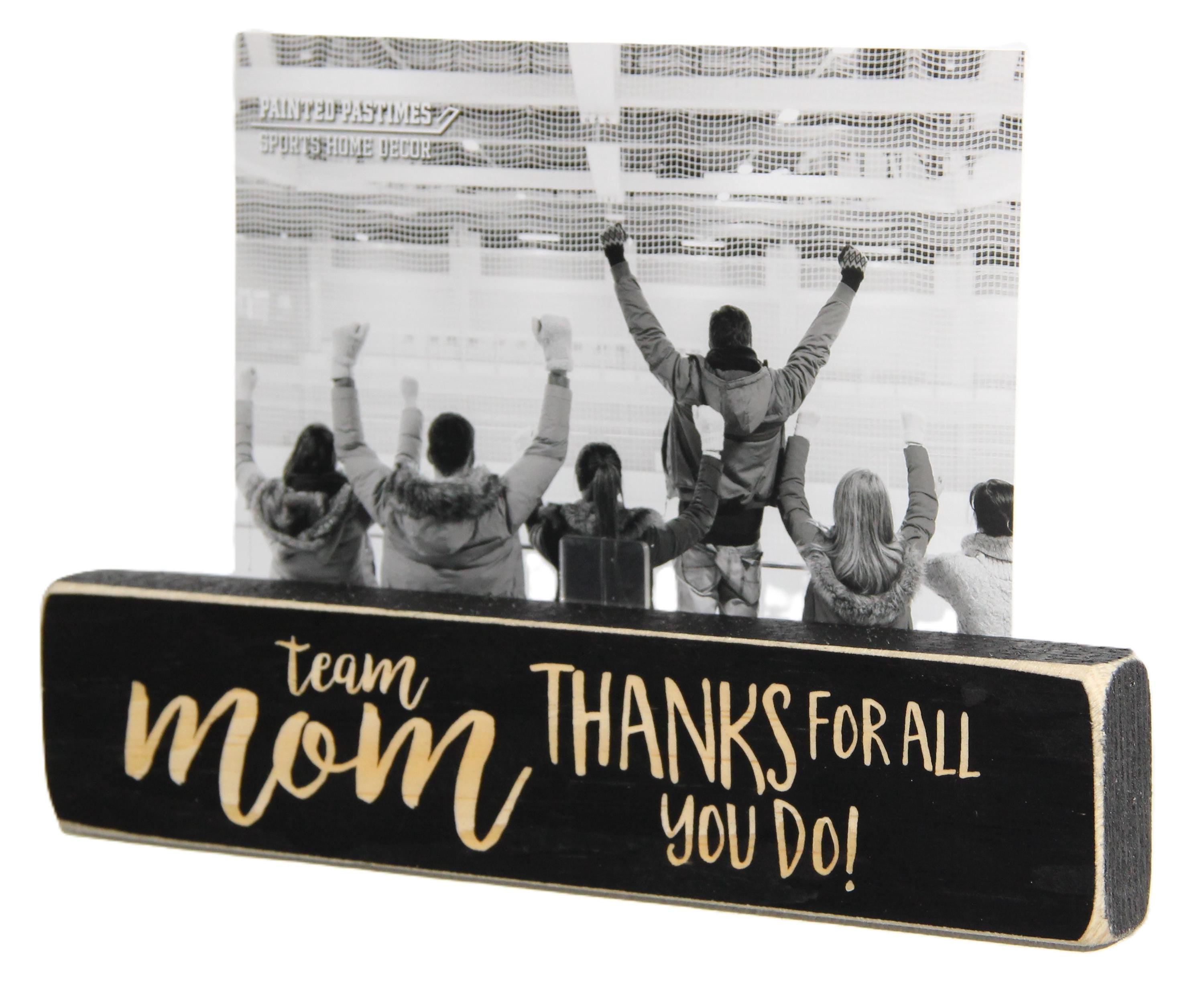Team Mom Photo Display: Laser Cut Wood Sports Gift, Lacrosse, Baseball, Softball, Volleyball, Track