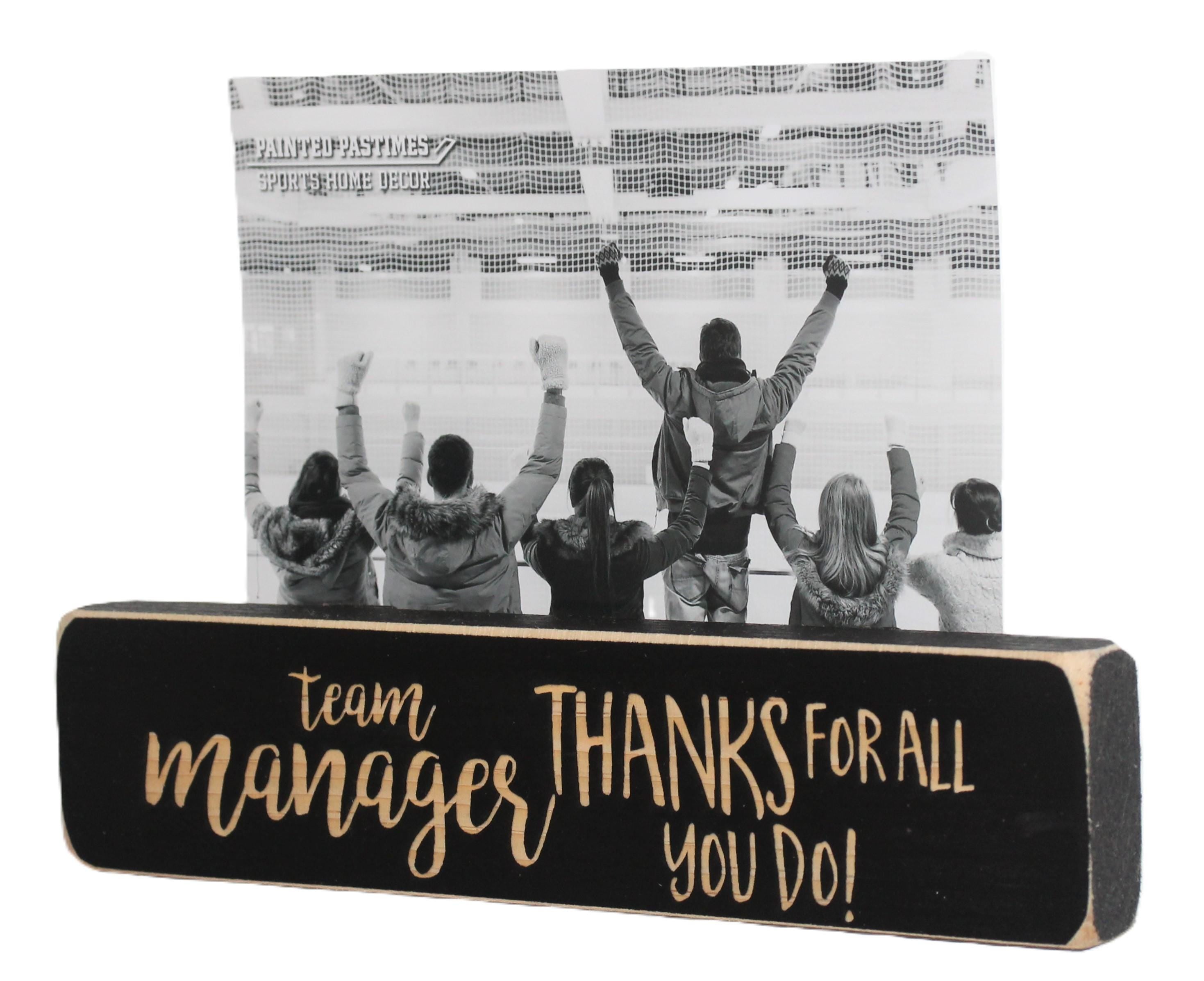 Team Manager Photo Frame: Laser Cut Wood Sports Gift
