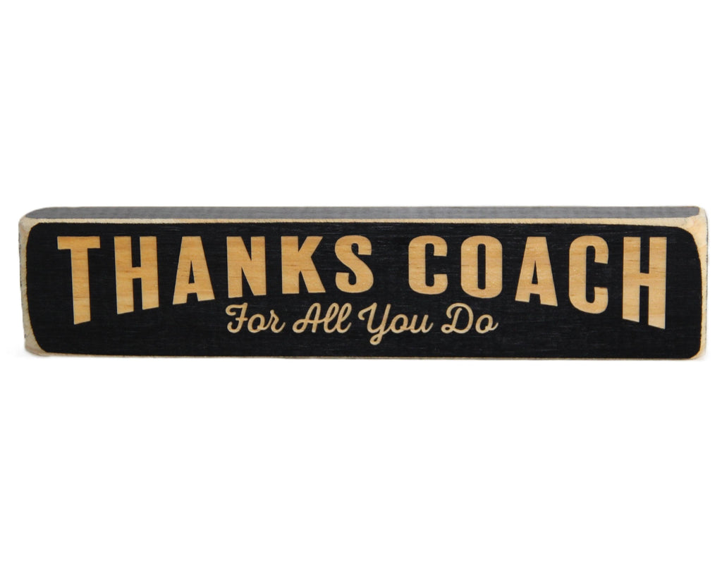 Coach Gift: Laser Cut Wood Sign. Black, Baseball, Lacrosse, Softball, Track, Soccer, Volleyball