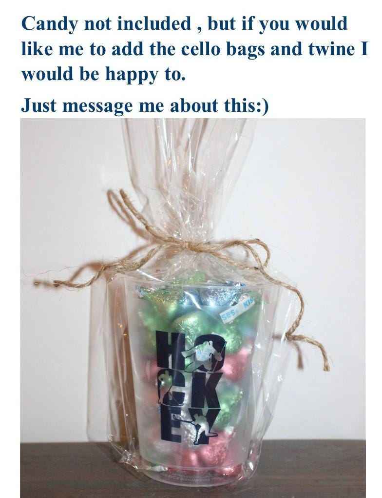 Hockey Party Cups: Frosted Plastic, Team Party Favor
