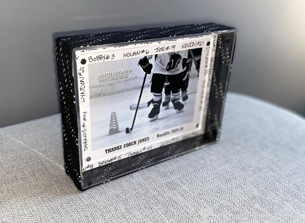 Hockey Laces Custom Name Photo Frame, 4x6, Coach, Player, Team Gift