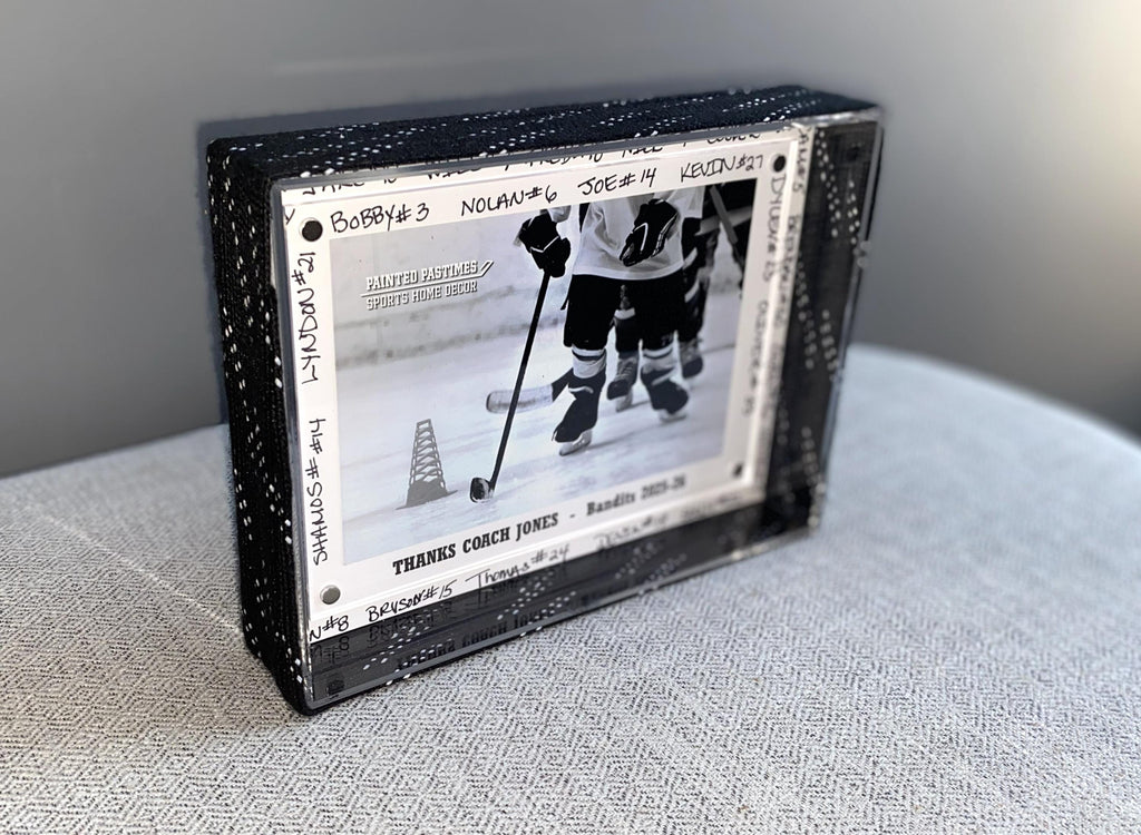 Hockey Laces Custom Name Photo Frame, 4x6, Coach, Player, Team Gift