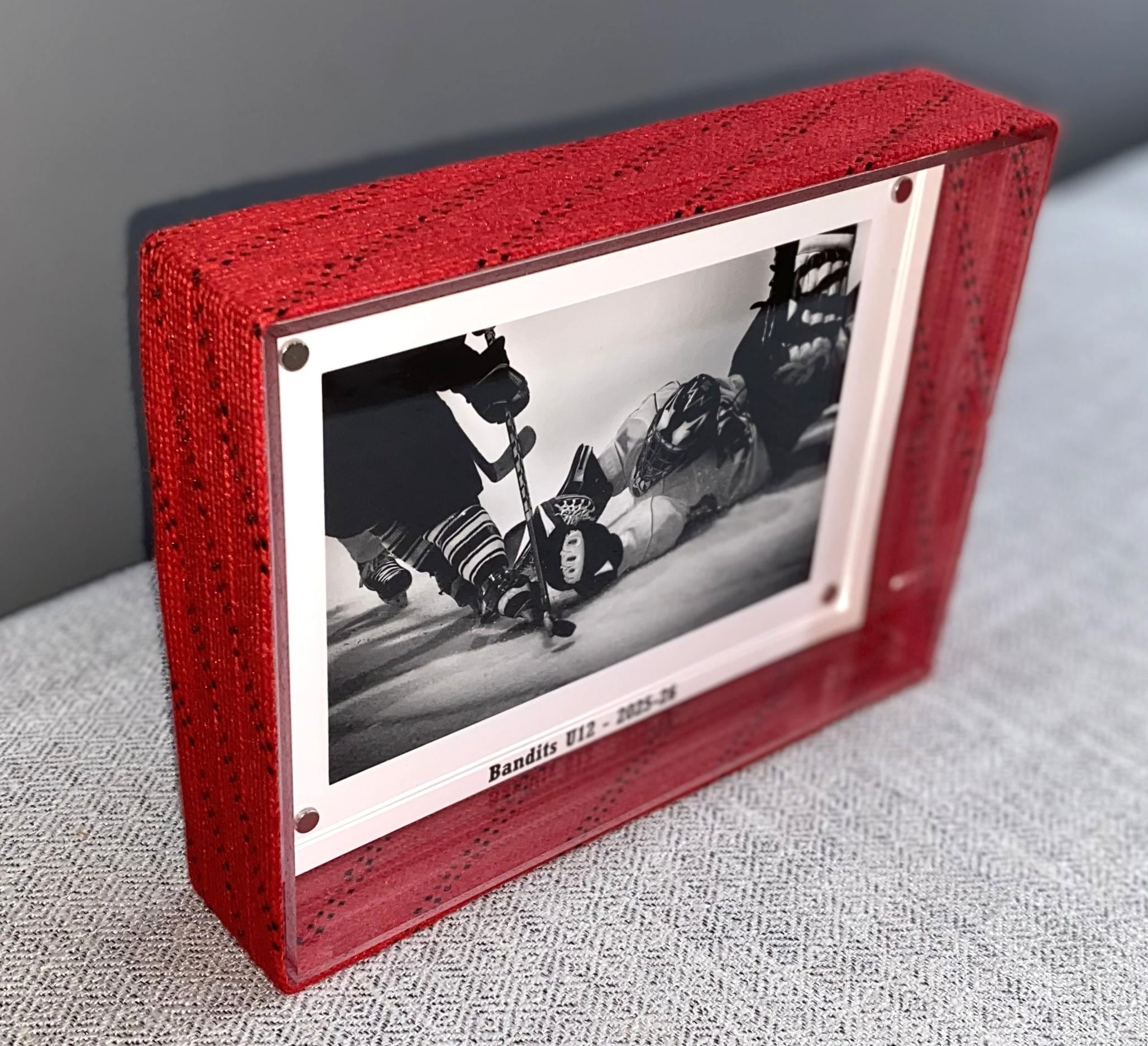 Hockey Laces Custom Name Photo Frame, 4x6, Coach, Player, Team Gift