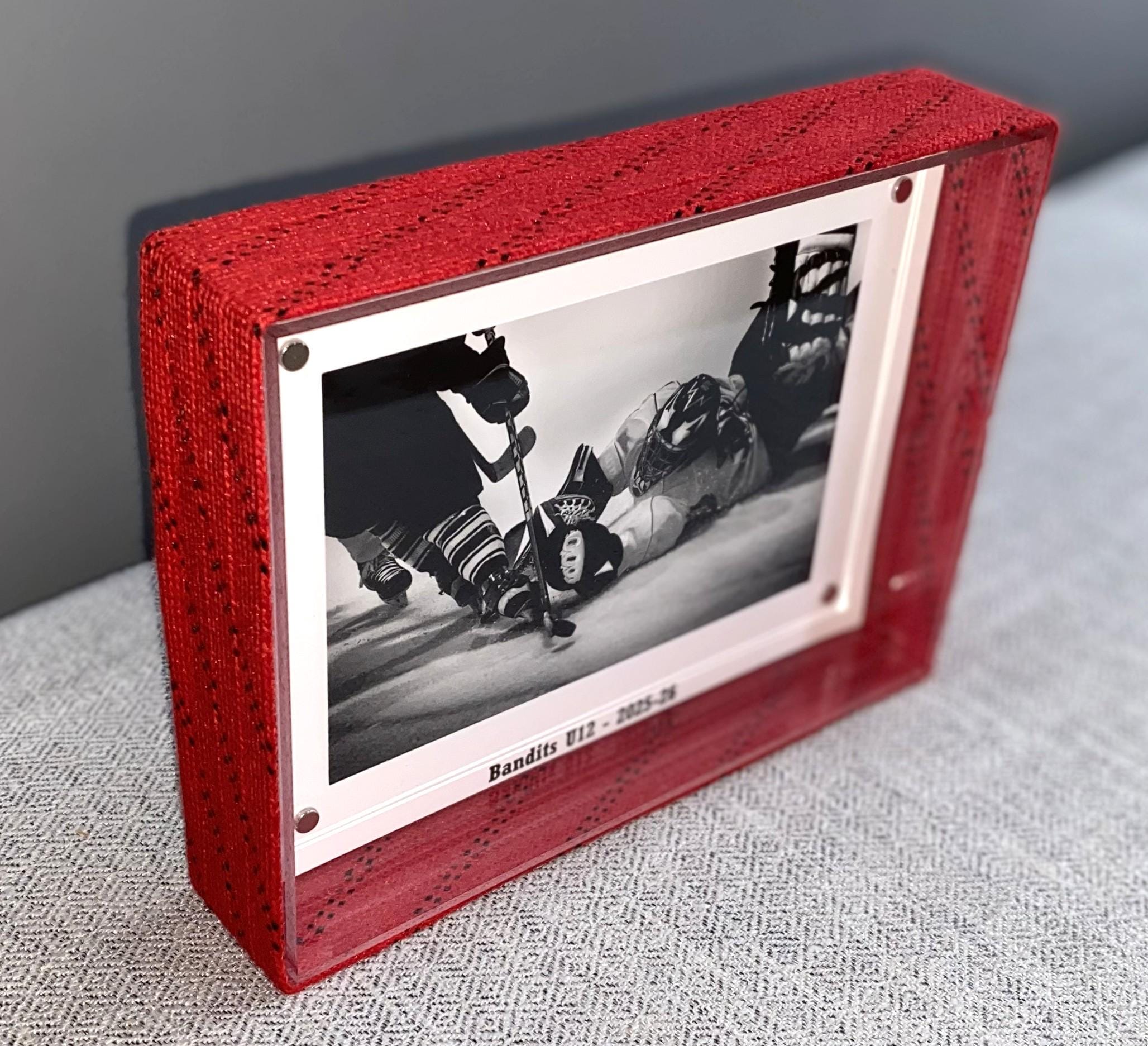 Hockey Laces Custom Photo Frame, 4x6 Coach, Player, Team Gift