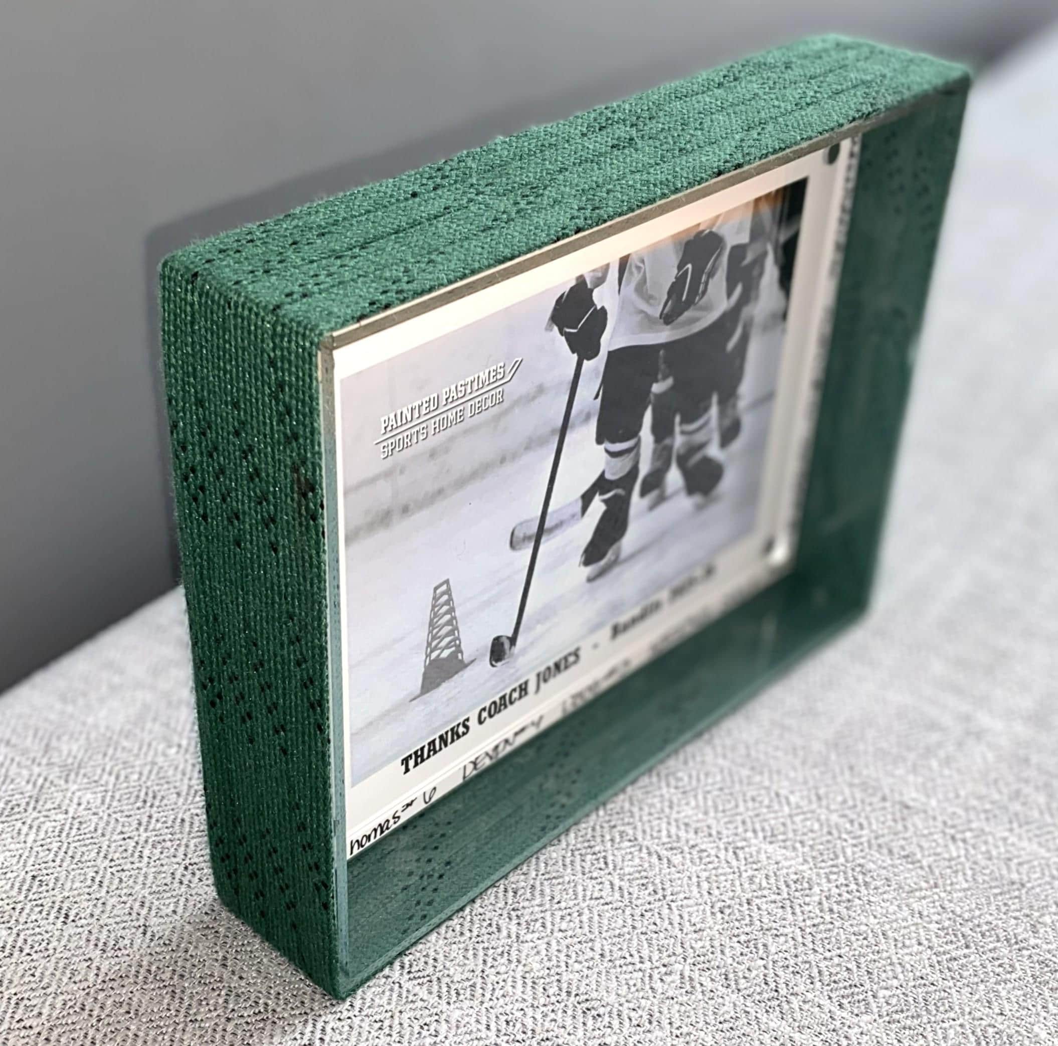 Hockey Laces Photo Frame, Red, White & Blue, Customize Team Name, Year 4x6
