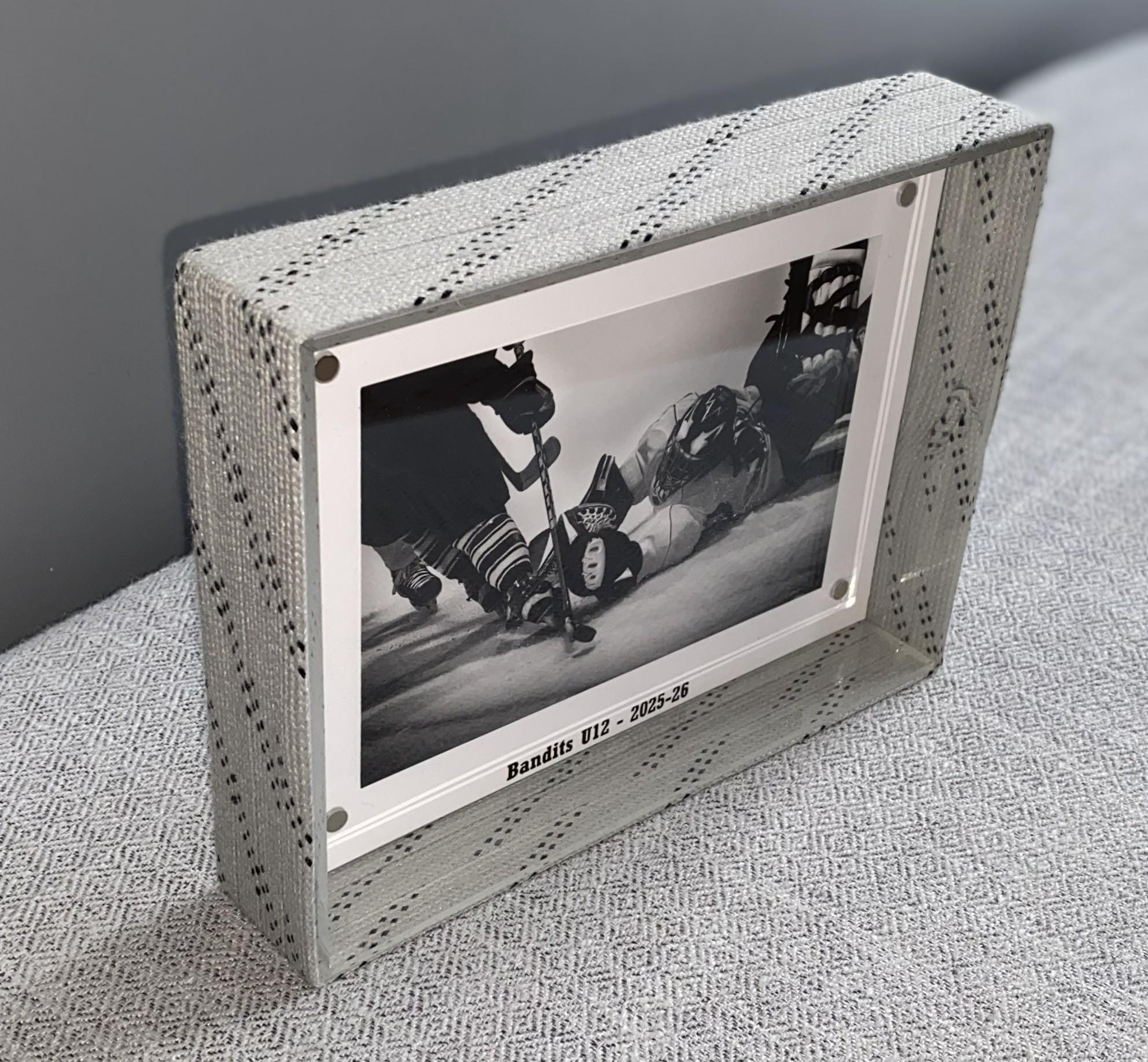 Hockey Laces Graduation Frame: Custom Photo Frame, 4x6, Class of 2026, High School or College Senior Gift