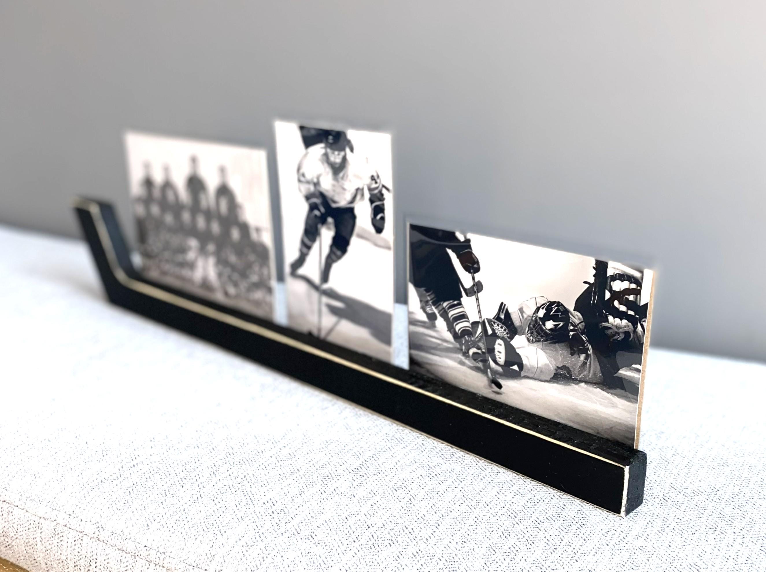Hockey Stick Hat Rack: Stick with Hooks, Coat, Keys, Mini Hockey Sticks, Medals & Ribbons Display